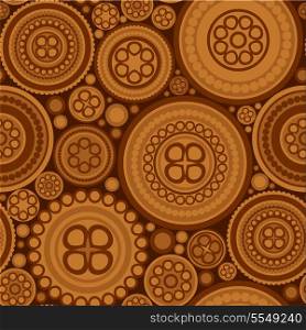 Seamless pattern with brown dotted circles - abstract background.