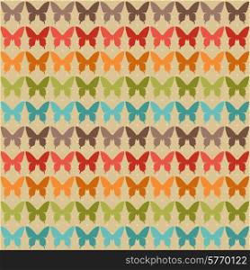 Seamless pattern with butterflies in retro style.