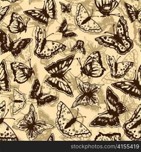 seamless pattern with butterflies vector illustration