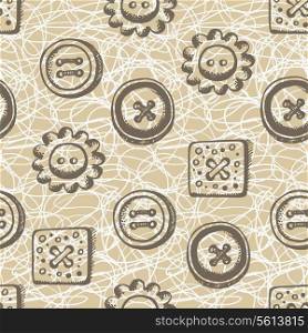 Seamless pattern with buttons in retro style