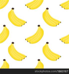 Seamless pattern with cartoon banana isolated