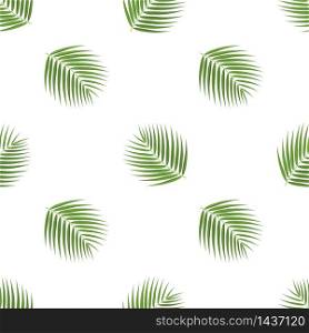 Seamless pattern with cartoon detailed exotic coconut leaf on white background. Vector illustration for any design. Seamless pattern with cartoon detailed exotic coconut leaf on white background. Vector illustration for any design.
