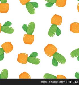 Seamless pattern with cartoon potted houseplants Vector Image