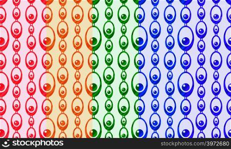 Seamless pattern with chain and balls. Simple colorful vector ornament for textile, prints, wallpaper, wrapping paper, web etc. Available in EPS