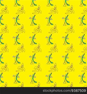 Seamless pattern with character banana vector illustration  