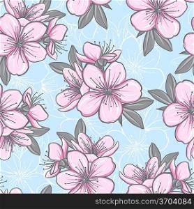 Seamless pattern with cherry blossom
