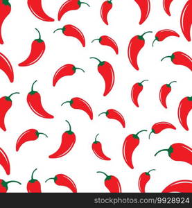 Seamless pattern with Chilli on a white background