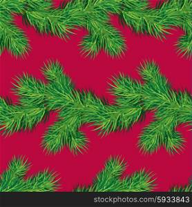 Seamless pattern with Christmas fir tree branch, winter holiday background.