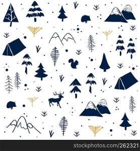 Seamless pattern with Christmas postcard