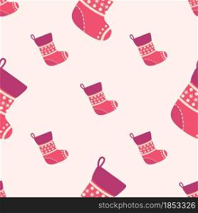 Seamless pattern with christmas socks. illustration for Merry Christmas and Happy New Year print design. Seamless pattern with christmas socks. illustration for Merry Christmas and Happy New Year print design.