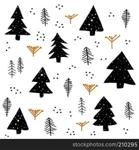 Seamless pattern with Christmas tree