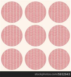 Seamless pattern with circles and hand drawn chevron pattern, vector illustration