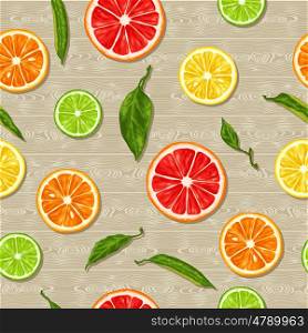 Seamless pattern with citrus fruits slices. Mix of lemon lime grapefruit and orange. Seamless pattern with citrus fruits slices. Mix of lemon lime grapefruit and orange.