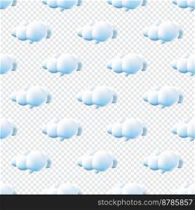 Seamless pattern with clouds. Cute Clouds Pattern. Cartoon clouds background blue sky seamless pattern. Vector illustration