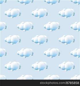 Seamless pattern with clouds. Cute Clouds Pattern. Cartoon clouds background blue sky seamless pattern. Vector illustration