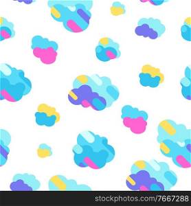Seamless pattern with cluuds. Abstract stylized cloudy sky.. Seamless pattern with cluuds.