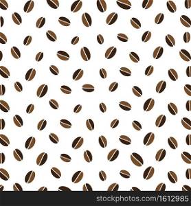 Seamless pattern with Coffe beans on a white background