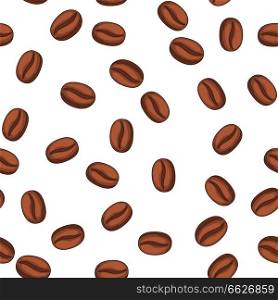 Seamless pattern with coffee beans. Delicious flavored drink.. Seamless pattern with coffee beans.