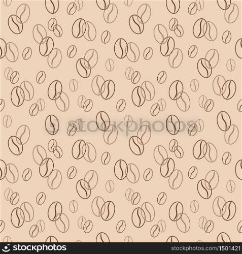 Seamless pattern with coffee beans. Vector illustration. Background. Endless texture can be used for printing onto fabric and paper or scrap booking.