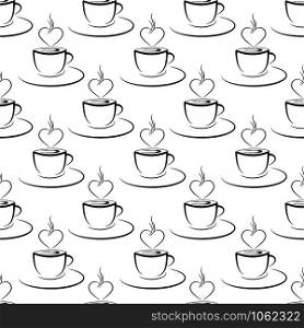 Seamless pattern with coffee Cup and coffee beans. The ideal solution for textile, packaging, paper printing, backgrounds, Wallpapers and textures.