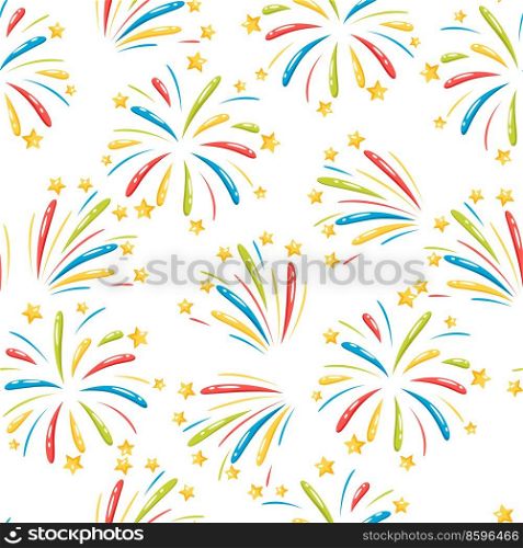 Seamless pattern with color firework. Decoration for celebration and holiday.. Seamless pattern with color firework. Decoration for celebration.