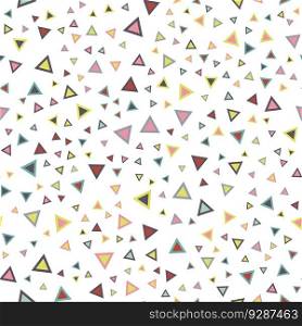 Seamless pattern with color triangles on white background. Vector illustration
