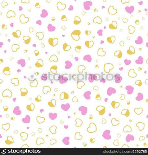 Seamless pattern with colored hearts. Template for textures, textiles, wallpapers, banners, invitations and simple backgrounds. Layout for cover, poster, postcard, interior and decorative art