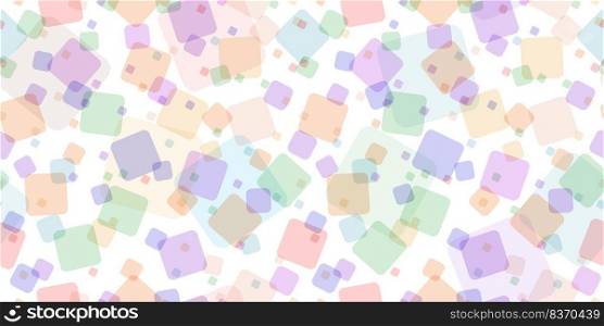 Seamless pattern with colored overlapping squares. Modern random colors. Ideal for textiles, packaging, paper printing, simple backgrounds and textures.