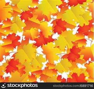 Seamless pattern with colorful autumn leaves