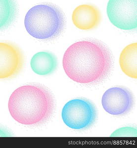 Seamless pattern with colorful balls on white background.