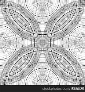 Seamless pattern with concentric circles. Black-white background scheme with arcs. Abstract texture for fabrics, wallpapers and your design. Seamless pattern with concentric circles. Black-white background scheme with arcs. Abstract texture