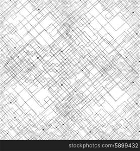 Seamless pattern with connected lines and dots. Repeating modern stylish geometric background. Simple black monochrome vector texture.. Seamless pattern with connected lines and dots. Repeating modern stylish geometric background. Simple black monochrome vector texture