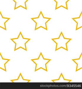 Seamless pattern with contour yellow stars. Star background. For wallpaper, fabric, wrapping paper. Vector illustration.. Seamless pattern with contour yellow stars. 