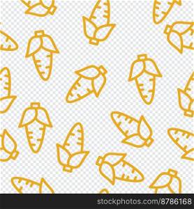 Seamless pattern with corns. Vegetable summer pattern. Colorful bright vegetable seamless pattern. Vector illustration