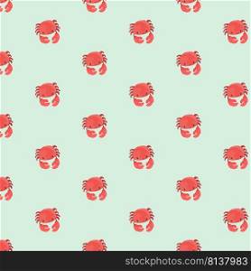 Seamless pattern with crab.  