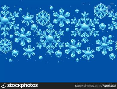 Seamless pattern with crystal snowflakes. Background for Merry Christmas and Happy New Year.. Seamless pattern with crystal snowflakes.