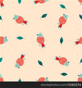 Seamless pattern with cute birds, Vector illustration. For textures, prints, gift boxes, wrapping paper. Seamless pattern with cute birds. Vector design