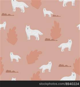 Seamless pattern with cute boho wolf or dog animal . Black and white colors. Creative kids texture for print, textile, wallpaper, apparel, fabric, wrapping paper, clothing.. Seamless pattern with cute boho wolf or dog animal . Black and white colors. Creative kids texture for print, textile, wallpaper, apparel, fabric, wrapping paper, clothing
