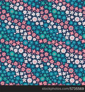 Seamless pattern with cute flowers. Vector illustration.