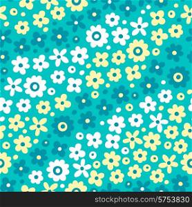 Seamless pattern with cute flowers. Vector illustration.. Seamless pattern with cute flowers.