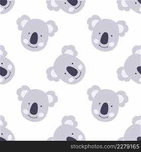Seamless pattern with cute koalas for sewing baby clothes and printing on fabric. Koala wallpaper for printing on fabric, textiles and packaging paper.