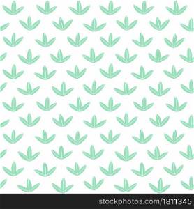 Seamless pattern with cute leaves for textile design. Simple background in light colors. Hand-drawn trendy vector illustration.