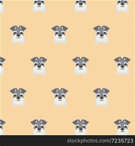 Seamless pattern with cute Miniature Schnauzer dog.