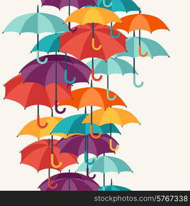 Seamless pattern with cute multicolor flat umbrellas.