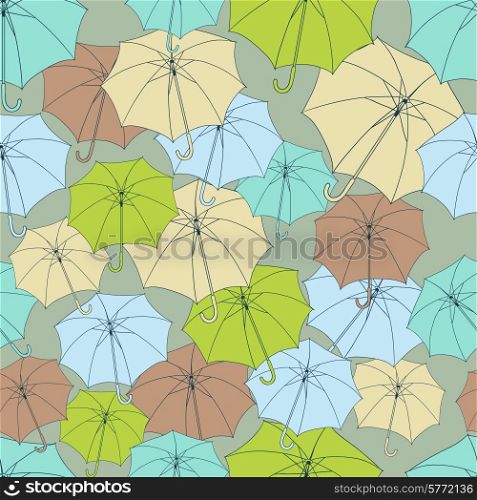 Seamless pattern with cute umbrellas. Vector illustration.. Seamless pattern with cute umbrellas. Vector illustration