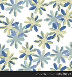 Seamless pattern with decorative flowers. Floral vector background. Design for fabric, textile print, wrapping paper, cover, poster.. Seamless pattern with decorative flowers. Floral vector background.