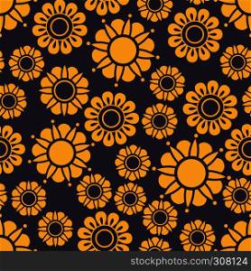 Seamless pattern with decorative flowers vector background. Seamless pattern with flowers