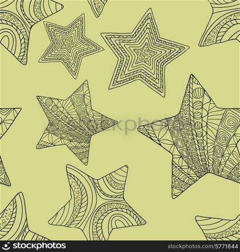 Seamless pattern with decorative stars. Vector background.. Seamless pattern with decorative stars. Vector background