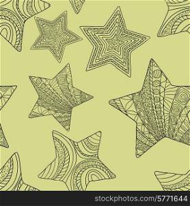 Seamless pattern with decorative stars. Vector background.. Seamless pattern with decorative stars. Vector background
