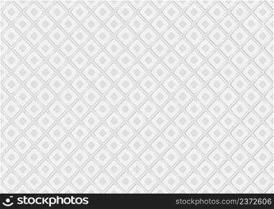 Seamless Pattern with Diamond Grid Created from Rounded Rhombuses - Abstract Decorative Illustration in Grayscale Colors Isolated on White Background, Vector